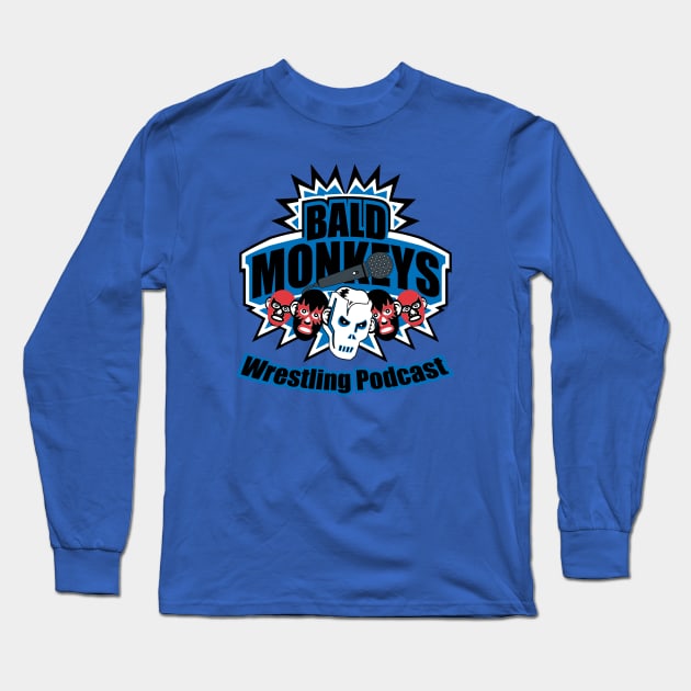 Bald Monkeys Wrestling Podcast Long Sleeve T-Shirt by TBM Christopher